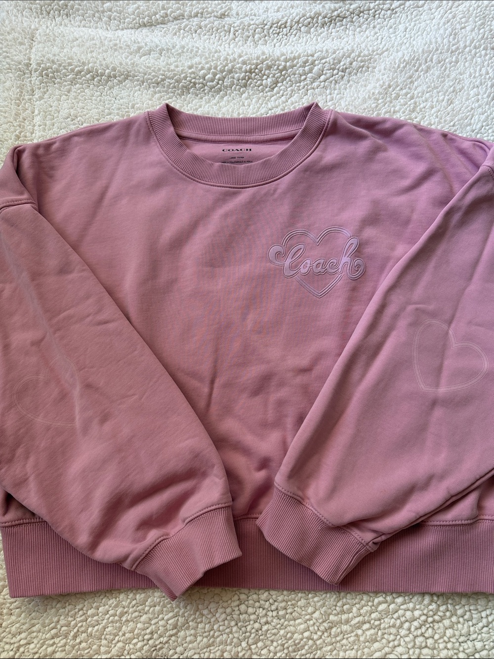 Coach Pink Heart Sweatshirt Size L